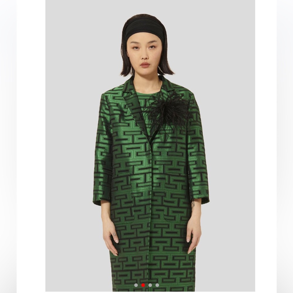 NWT Tara Jarmon Martinvert graphic-print coat - Picture 2 of 11